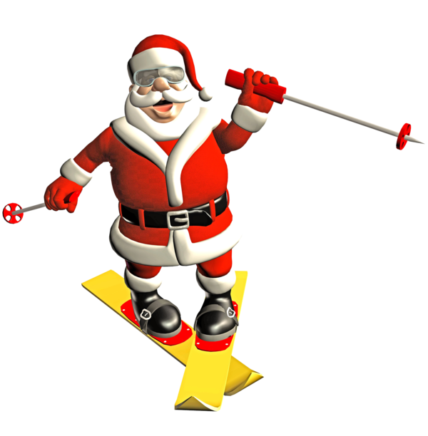 Transparent Santa Claus Skiing Ski Christmas Ornament Christmas for Christmas