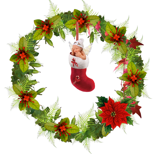 Transparent Christmas Ornament Floral Design Wreath Christmas Decoration for Christmas
