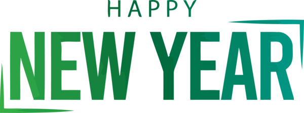 Transparent New Year Green Text Font for Happy New Year for New Year