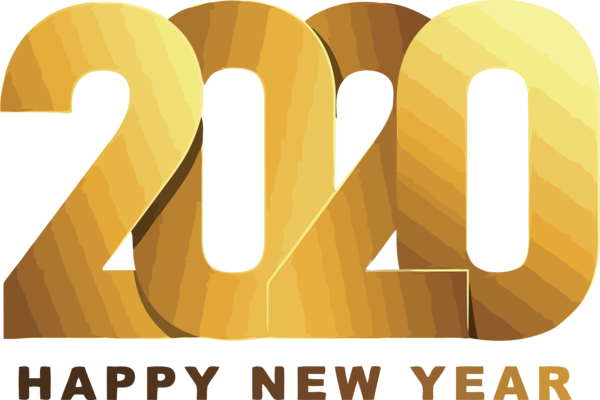 Transparent New Year 2020 Font Text Line for Happy New Year 2020 for New Year