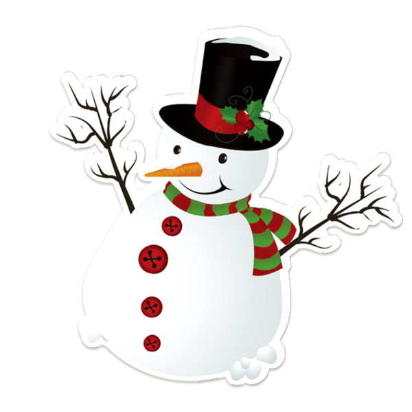 Transparent Drawing Snowman Line Art Christmas Ornament for Christmas
