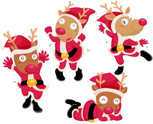 Transparent Rudolph Reindeer Santa Claus Christmas Deer for Christmas