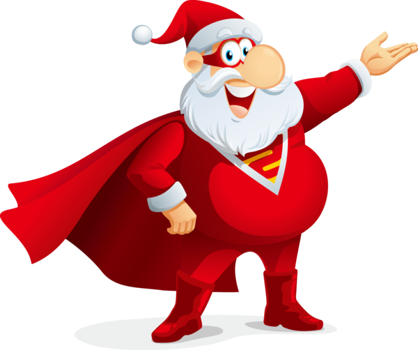 Transparent Santa Claus Cartoon Superhero Christmas Ornament Holiday for Christmas