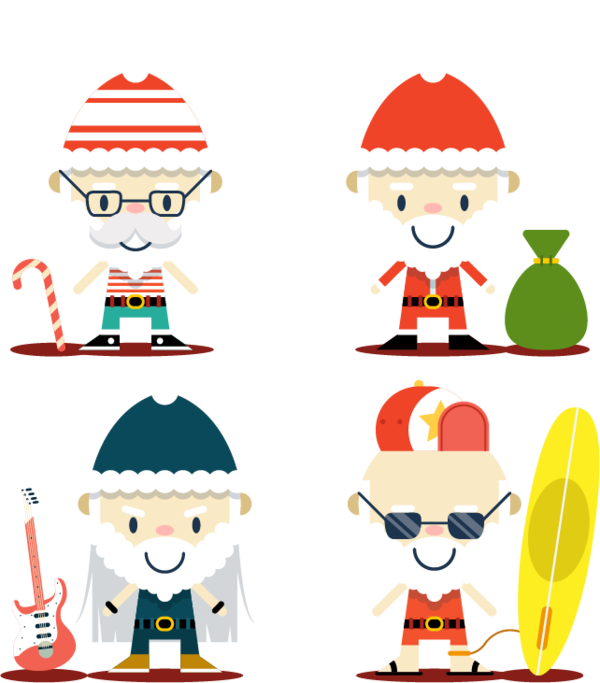 Transparent Christmas Ornament Old Age Surfing Holiday for Christmas