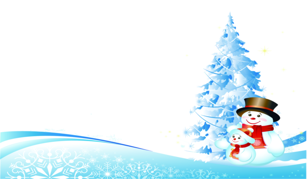 Transparent Christmas Cartoon Poster Blue Snowman for Christmas