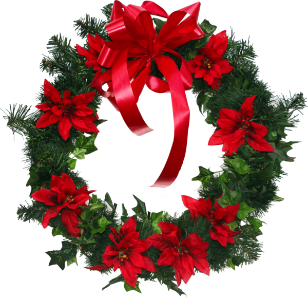 Transparent Wreath Poinsettia Flower Christmas Decoration for Christmas