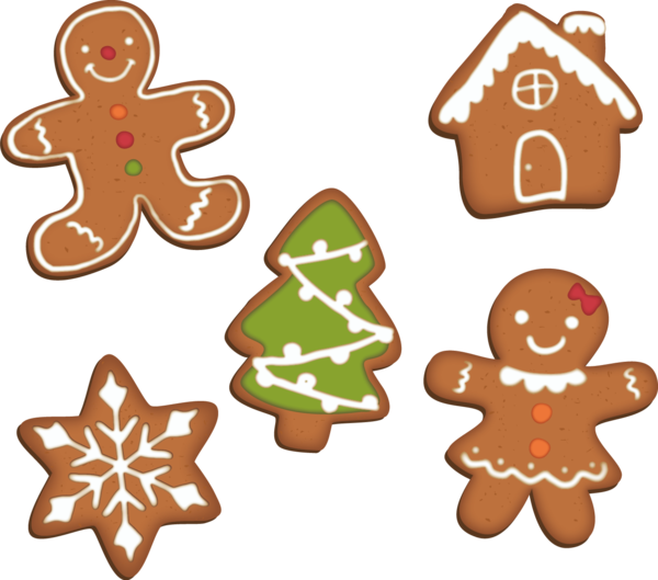 Transparent Gingerbread Gingerbread Man Cookie Christmas Ornament Food for Christmas