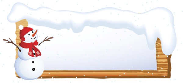 Transparent Snowman Snowflake Banner for Christmas