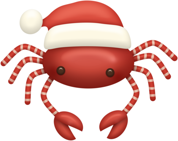Transparent Santa Claus Crab Christmas Ornament Decapoda for Christmas