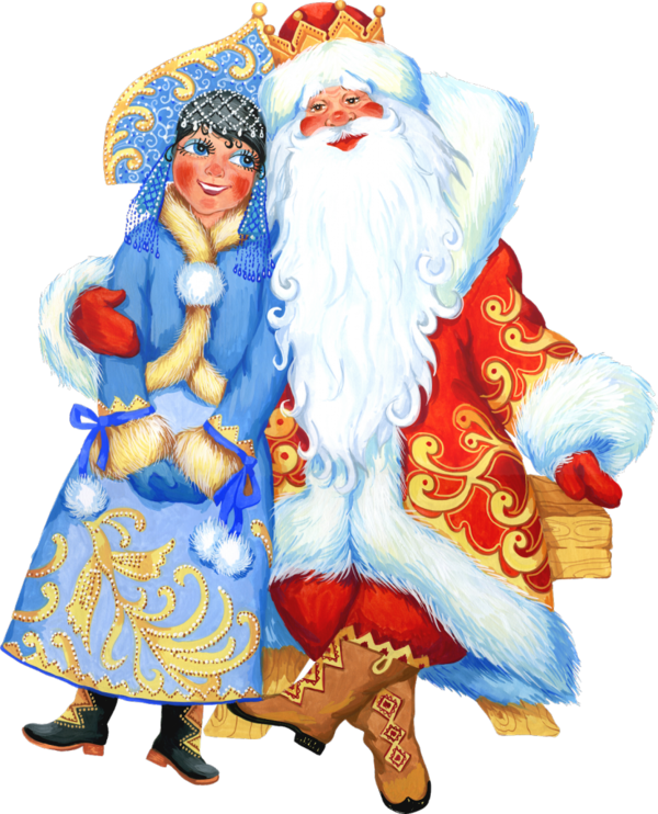 Transparent Ded Moroz Snegurochka Santa Claus Christmas Ornament Christmas Decoration for Christmas