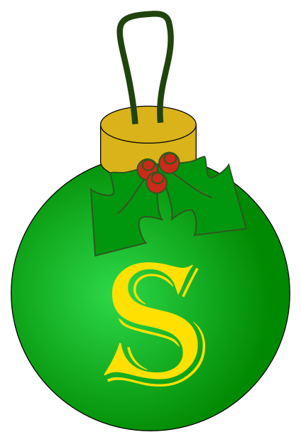 Transparent Green Sevenball Christmas Ornament Yellow for Christmas