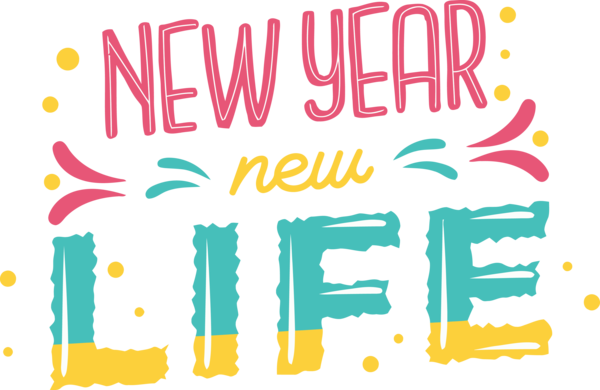 Transparent New Year Text Font Yellow for Happy New Year for New Year