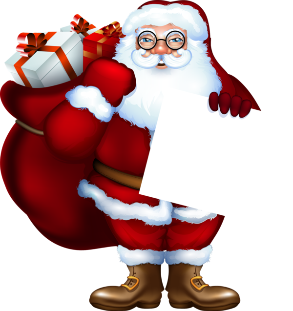 Transparent Santa Claus Rudolph Mrs Claus Cartoon for Christmas