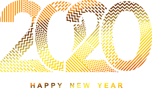 Transparent New Years 2020 Text Yellow Line for Happy New Year 2020 for New Year
