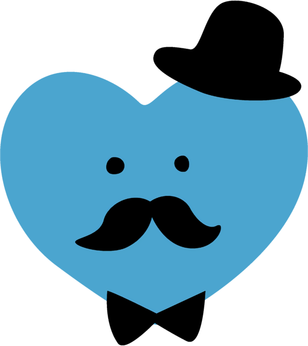 Transparent fathers-day Hair Moustache Turquoise for fathers day cartoon for Fathers Day