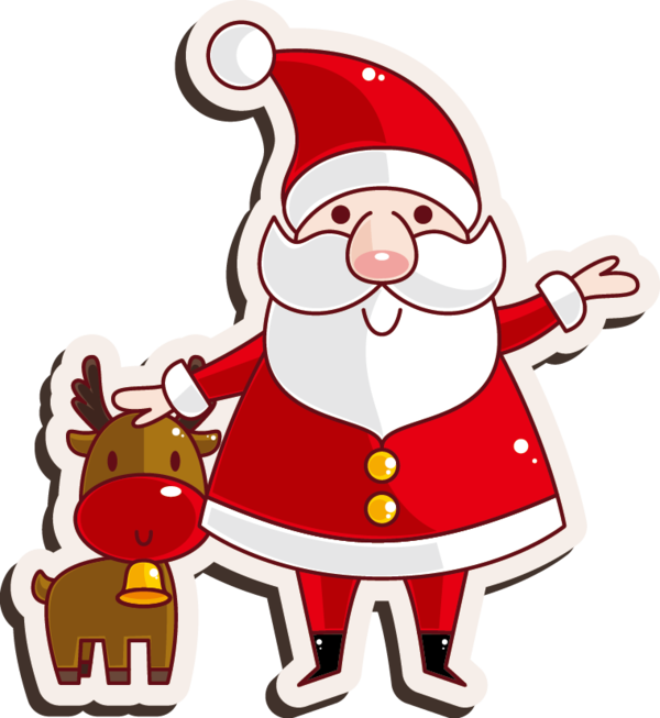 Transparent Santa Claus Cartoon New Year Christmas Ornament Area for Christmas