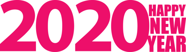Transparent New Years 2020 Pink Text Font for Happy New Year 2020 for New Year