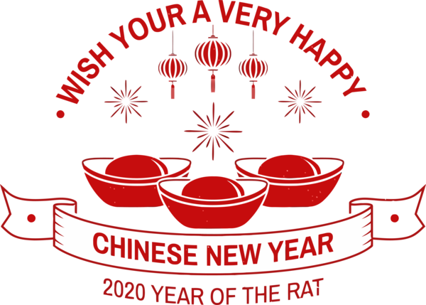 Transparent New Years 2020 Red Text Font for Happy New Year 2020 for New Year