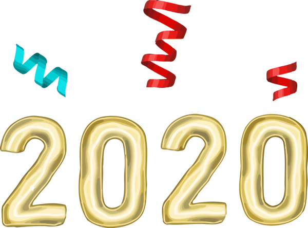 Transparent New Year 2020 Text Font Symbol for Happy New Year 2020 for New Year