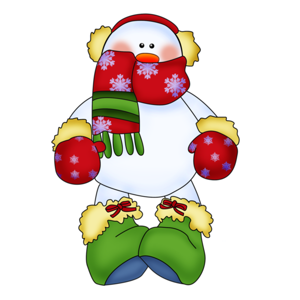 Transparent Snowman Scarf Drawing Food Fruit for Christmas