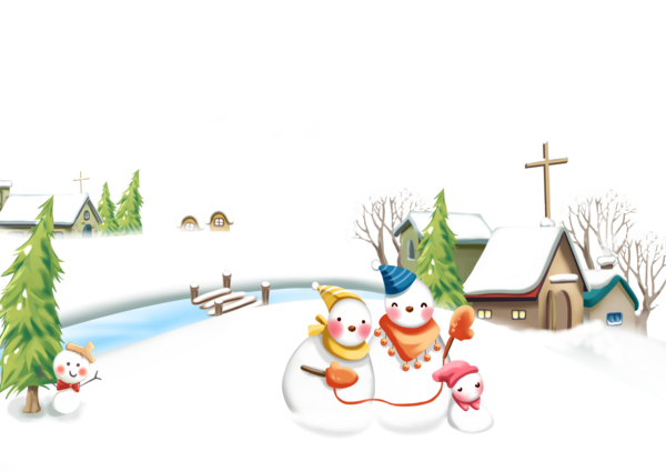 Transparent Winter Poster Winter Solstice Snowman Fir for Christmas