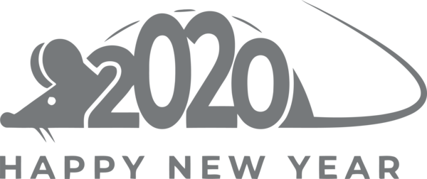 Transparent New Year 2020 Font Text Logo for Happy New Year 2020 for New Year