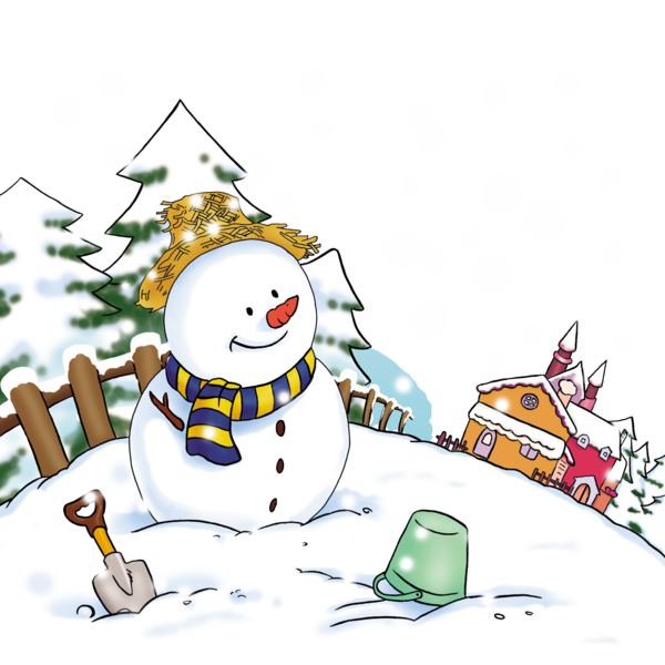 Transparent Snow Snowman Cartoon Christmas for Christmas