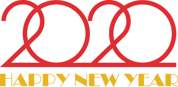 Transparent New Years 2020 Text Font for Happy New Year 2020 for New Year