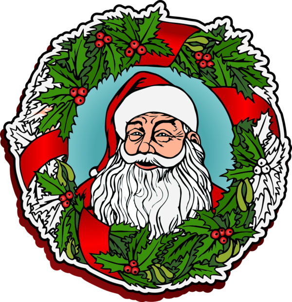 Transparent Santa Claus Wreath Christmas Fir Christmas Ornament for Christmas
