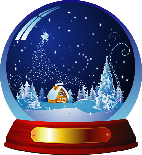 Transparent Snow Globes Christmas Child Cobalt Blue Sphere for Christmas