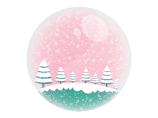 Transparent Christmas Tree Snowflake Snowball Pink for Christmas