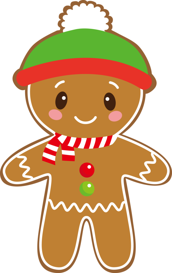 Transparent Christmas Day Gingerbread Man Gingerbread Cartoon for Christmas