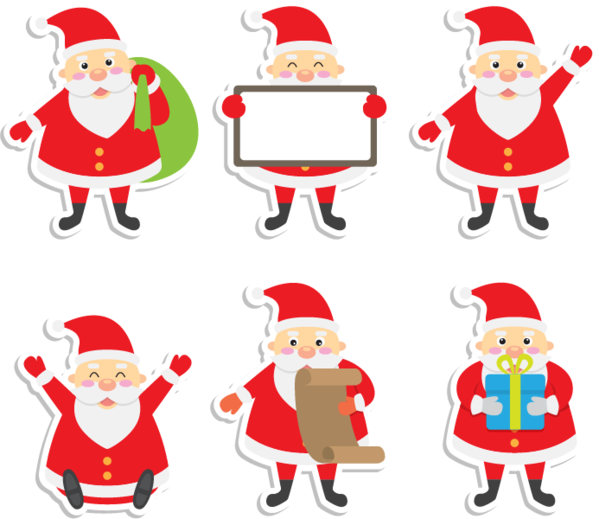 Transparent Santa Claus Postit Note Sticker Christmas Decoration Area for Christmas
