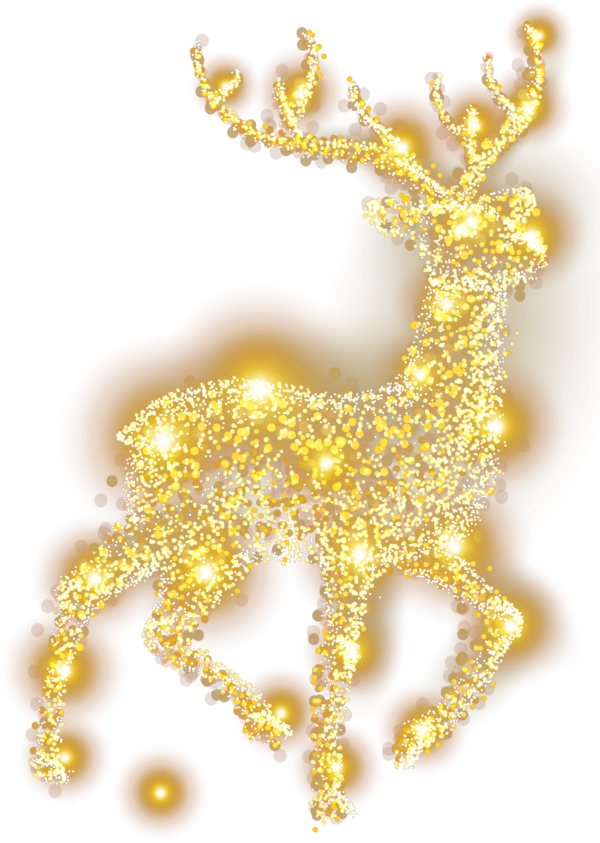 Transparent Reindeer Deer Christmas Christmas Ornament Gold for Christmas