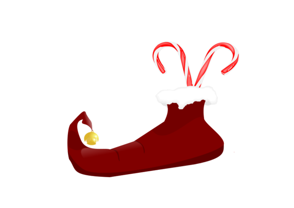 Transparent Candy Cane Christmas Ded Moroz Red Shoe for Christmas