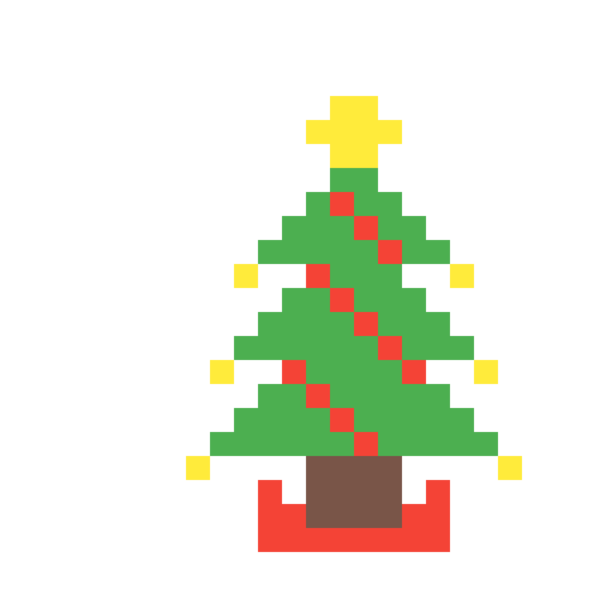 Transparent Christmas Day Pixel Art Christmas Tree Oregon Pine for Christmas