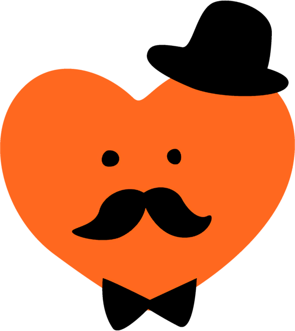 Transparent fathers-day Clip art Moustache Orange for fathers day cartoon for Fathers Day