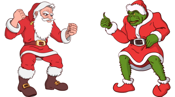 Transparent Grinch Santa Claus Santa Vs Grinch Cartoon for Christmas