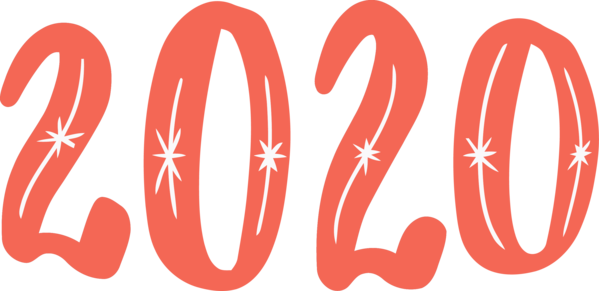 Transparent New Year 2020 Text Font Logo for Happy New Year 2020 for New Year