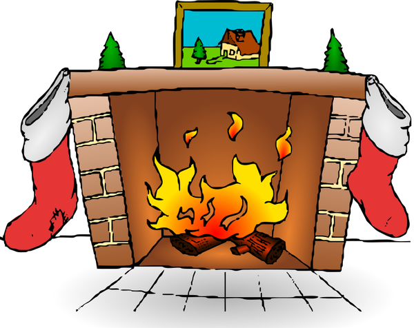 Transparent Santa Claus Fireplace Christmas Recreation Cartoon for Christmas