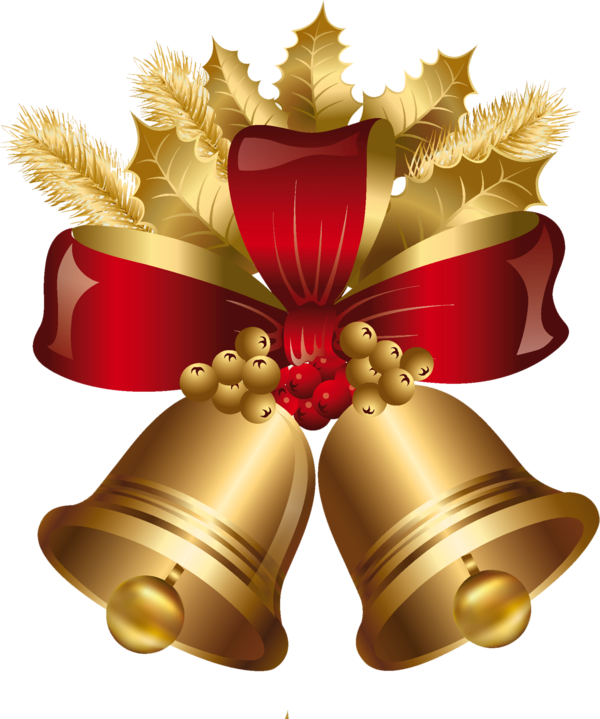 Transparent Christmas Day Santa Claus Jingle Bells Bell Handbell for Christmas