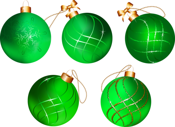 Transparent Christmas Ornament Green Sphere for Christmas