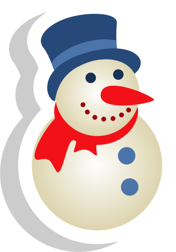 Transparent Paper Sticker Christmas Snowman Smile for Christmas