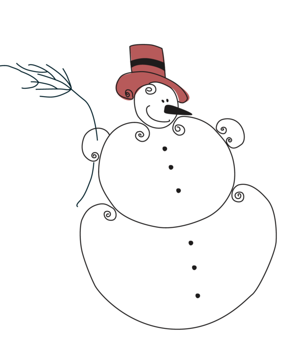 Transparent Snowman Snow Christmas Day Line for Christmas