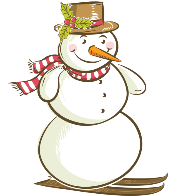 Transparent Snowman Winter Drawing Christmas Ornament for Christmas