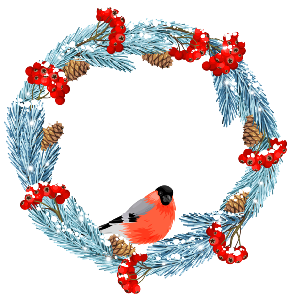 Transparent Bird Wreath Winter Christmas Decoration for Christmas