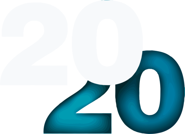 Transparent New Years 2020 Text Aqua Font for Happy New Year 2020 for New Year