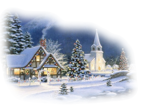 Transparent Christmas Village Christmas Santa Claus Winter Snow for Christmas
