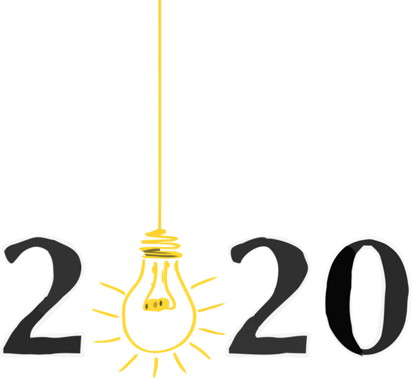 Transparent New Year 2020 Line Font Logo for Happy New Year 2020 for New Year