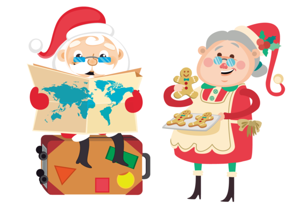 Transparent Santa Claus Map Drawing Christmas Decoration Food for Christmas